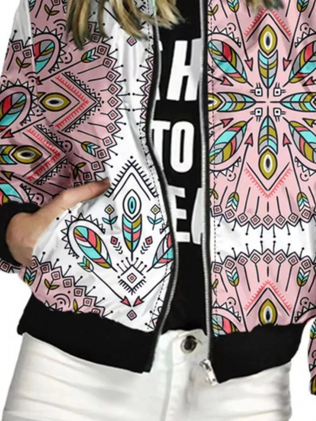 Zip Up Printed Jacket, view 4