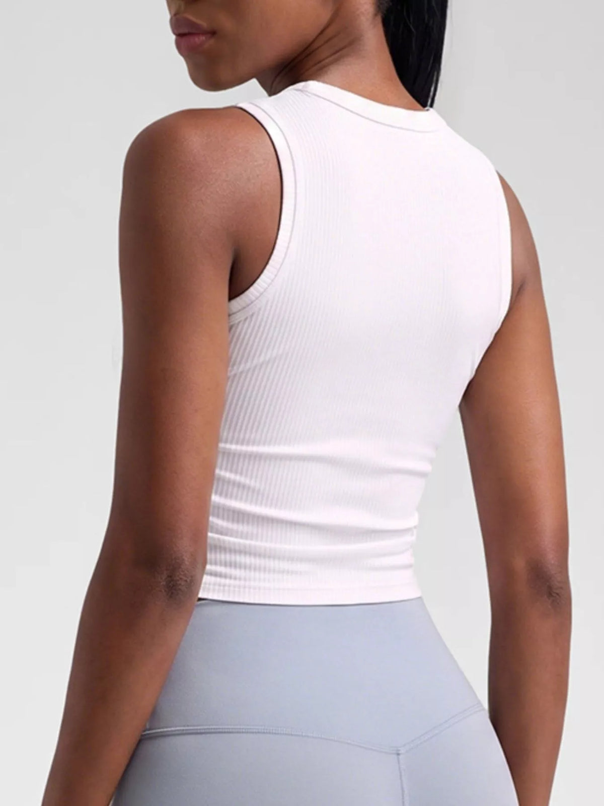 Ribbed Ruched Active Tank - Lilixa.store