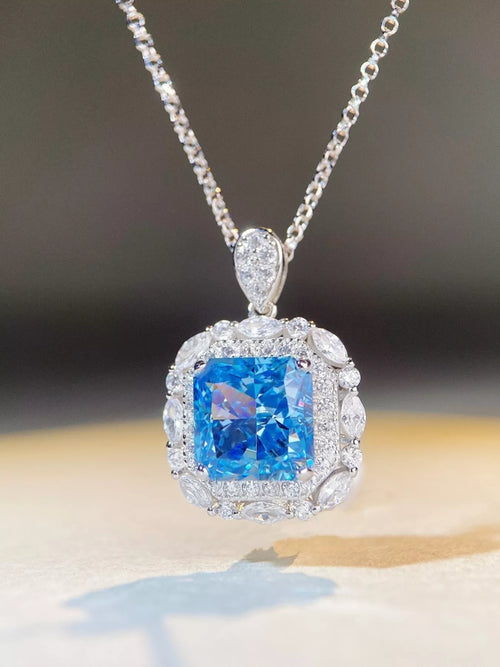 925 Sterling Silver Zircon Geometric Pendant Necklace - Lilixa.store