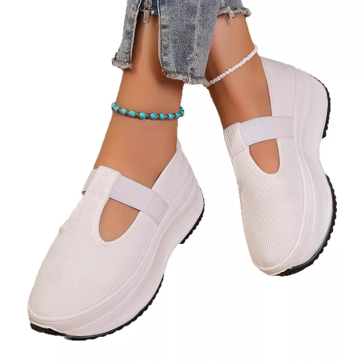Round Toe Platform Slip-Ons, view 5