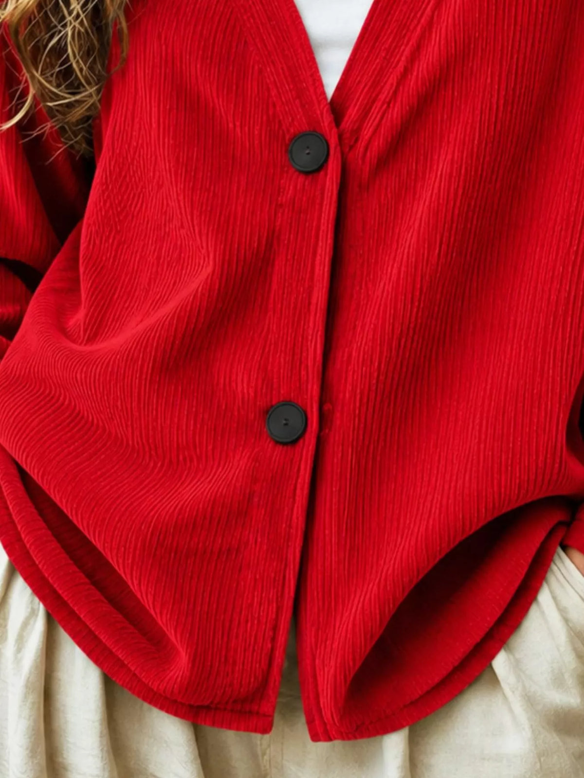 Casual Corduroy Button-Up Cardigan, view 7