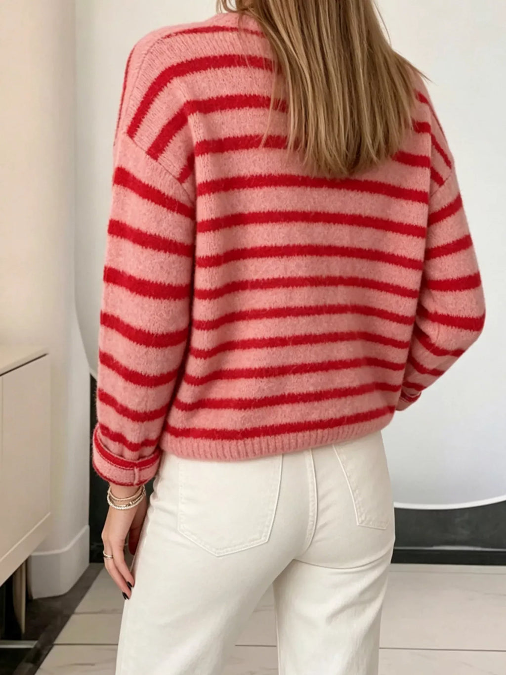 Striped Button-Down Cardigan - Lilixa.store
