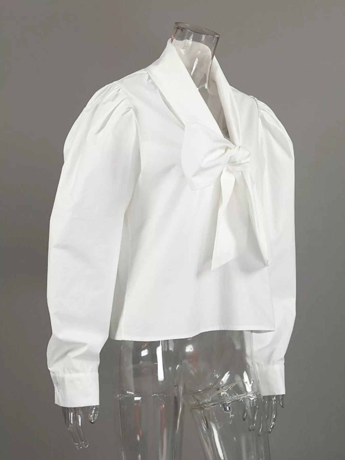 Tie Front Puff Sleeve Shirt - Lilixa.store