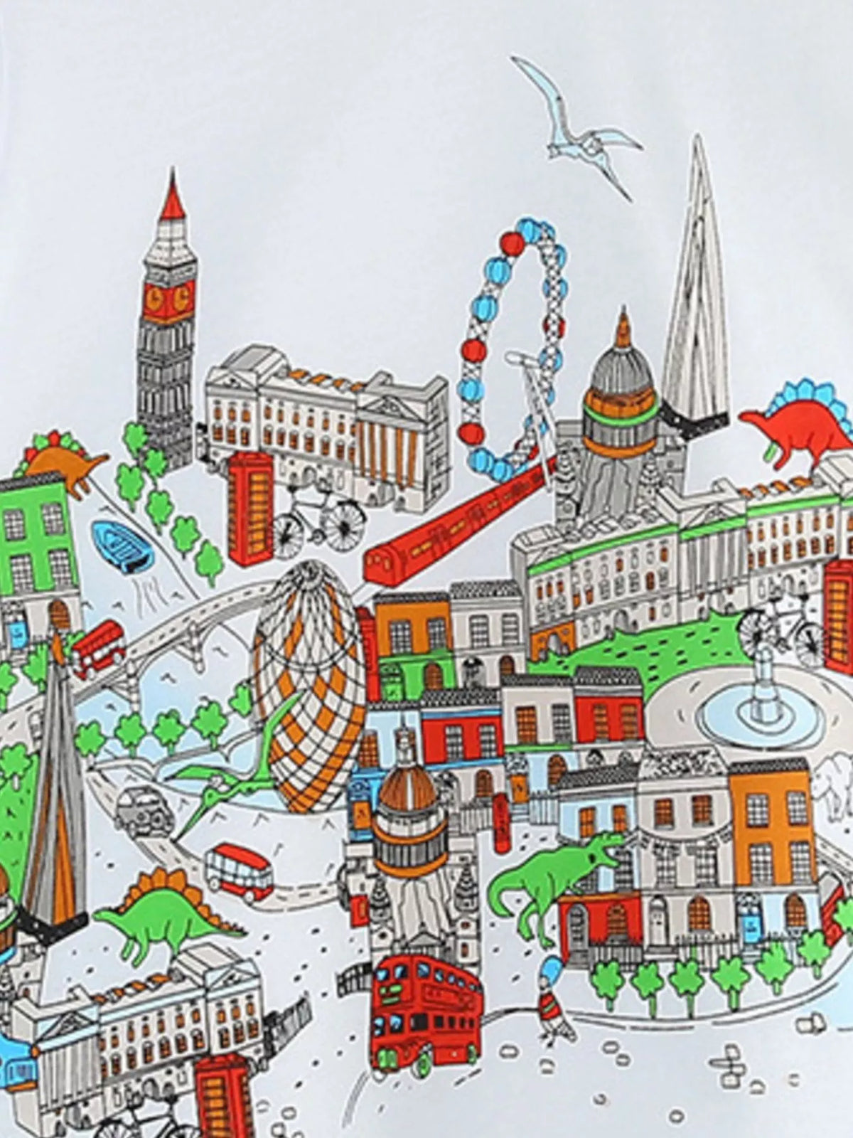 Children's London Skyline Dinosaur Adventure T-Shirt - Lilixa.store