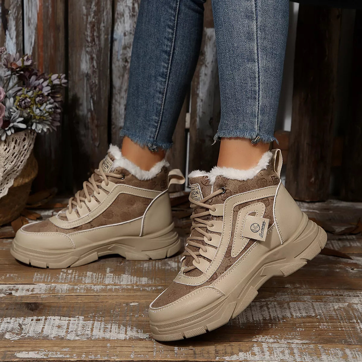 Plush Lined Ankle Boots - Lilixa.store