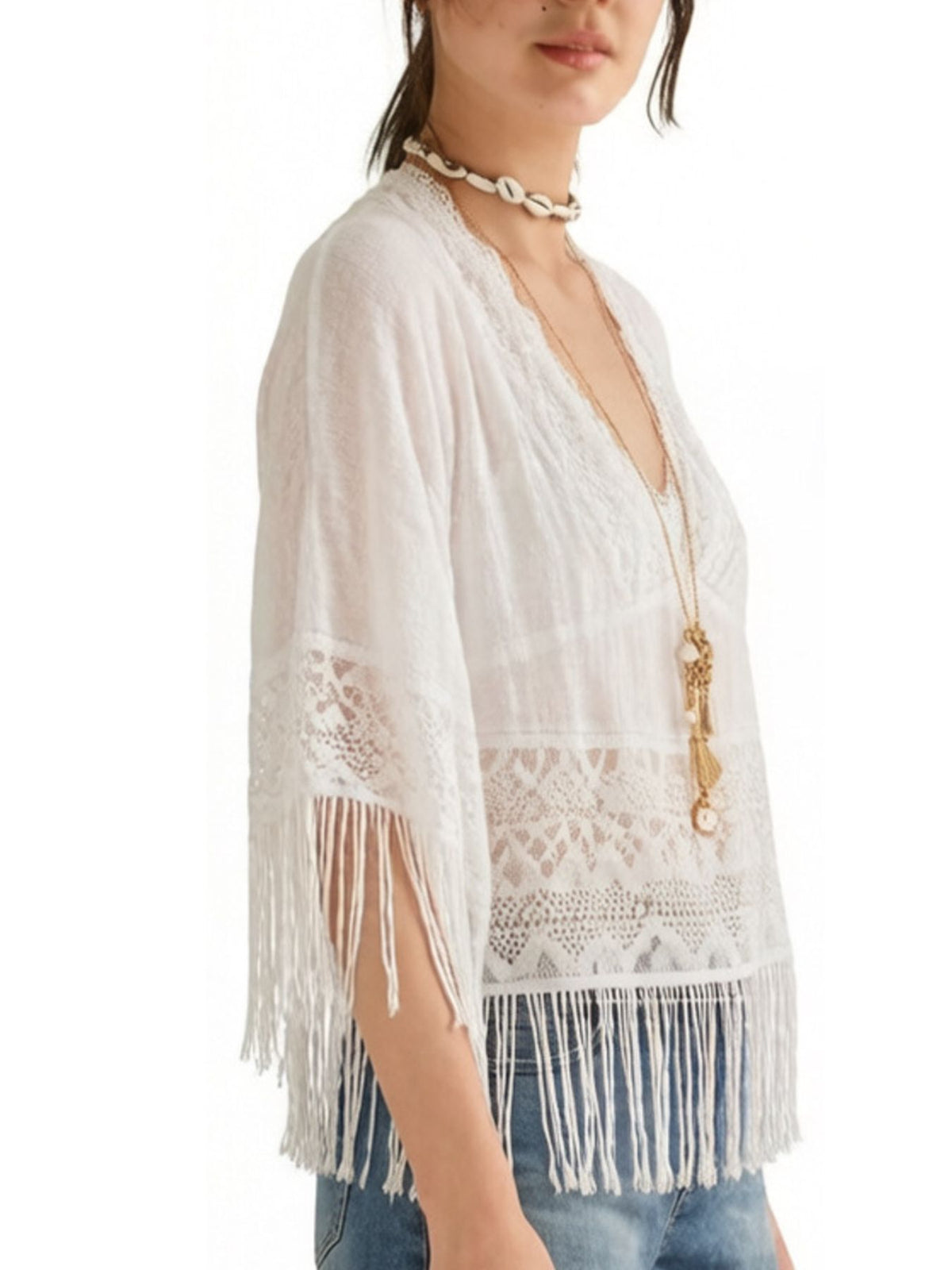 Lace Fringe Cover-Up - Lilixa.store