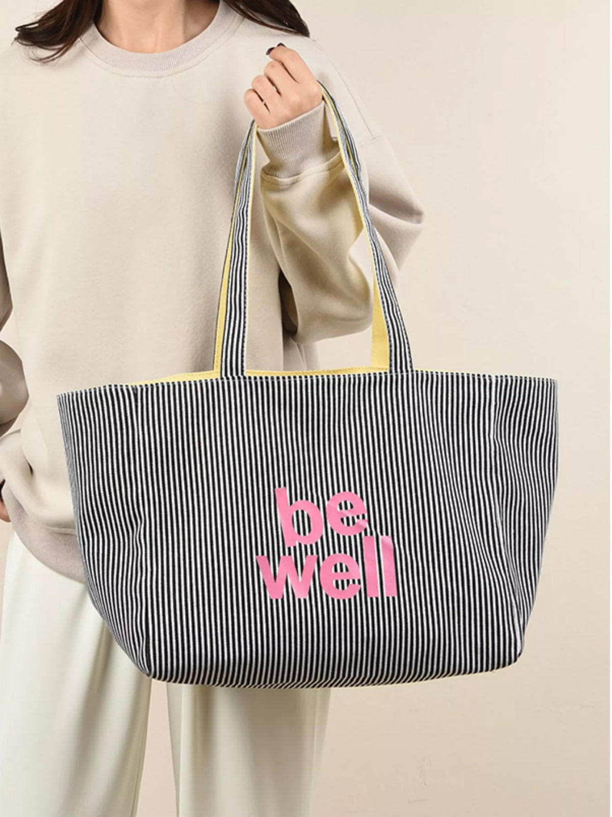 Striped Canvas Duffel Bag - Lilixa.store