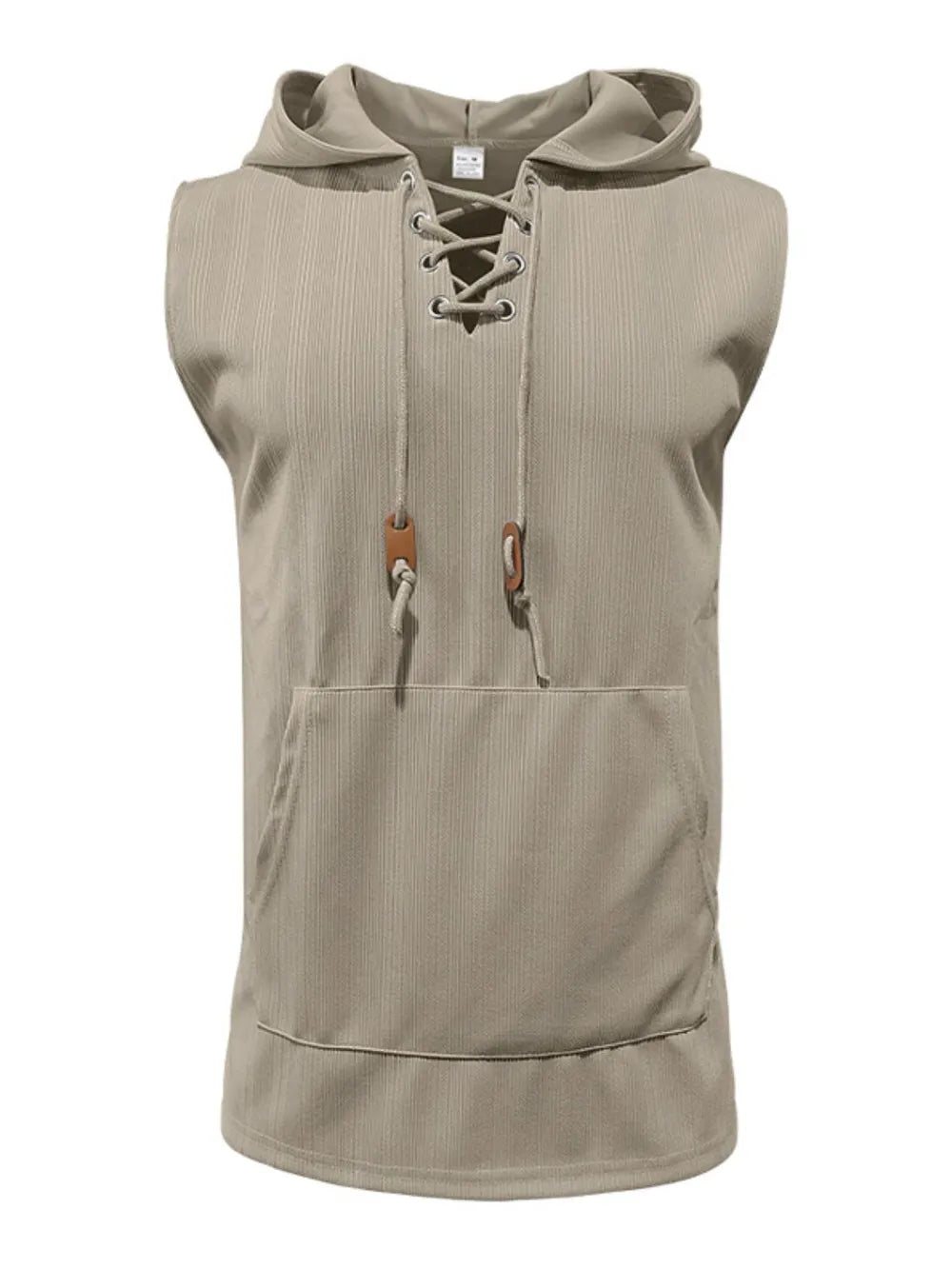 Men's Lace Up Hooded Top - Lilixa.store
