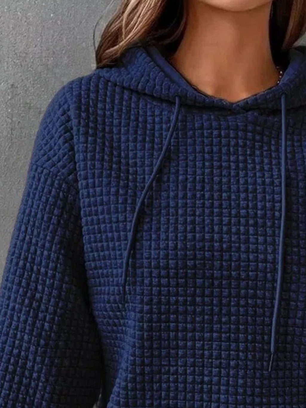 Full Size Textured Kangaroo Pocket Hoodie Plus Size - Lilixa.store