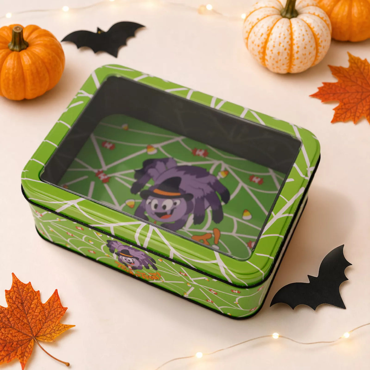Halloween Decorative Metal Storage Box with Window Display - Lilixa.store