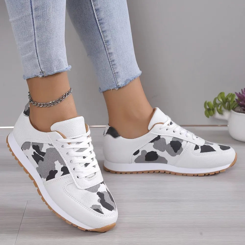 Tied Printed PU Leather Athletic - Lilixa.store
