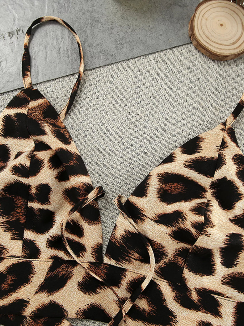 Leopard Cami & Cardigan and Shorts Three-Piece Lounge Set - Lilixa.store