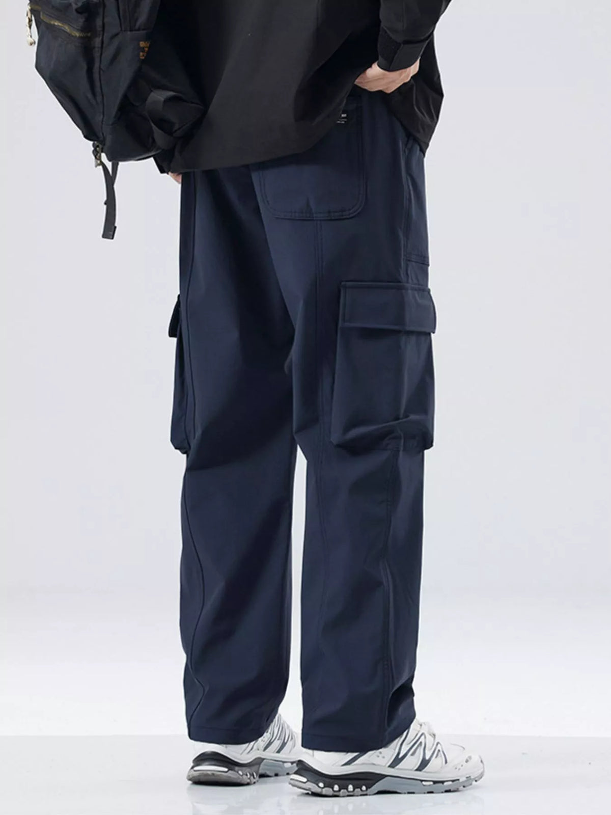 Men's Full Size Drawstring Wide Leg Pants Plus Size, view 5