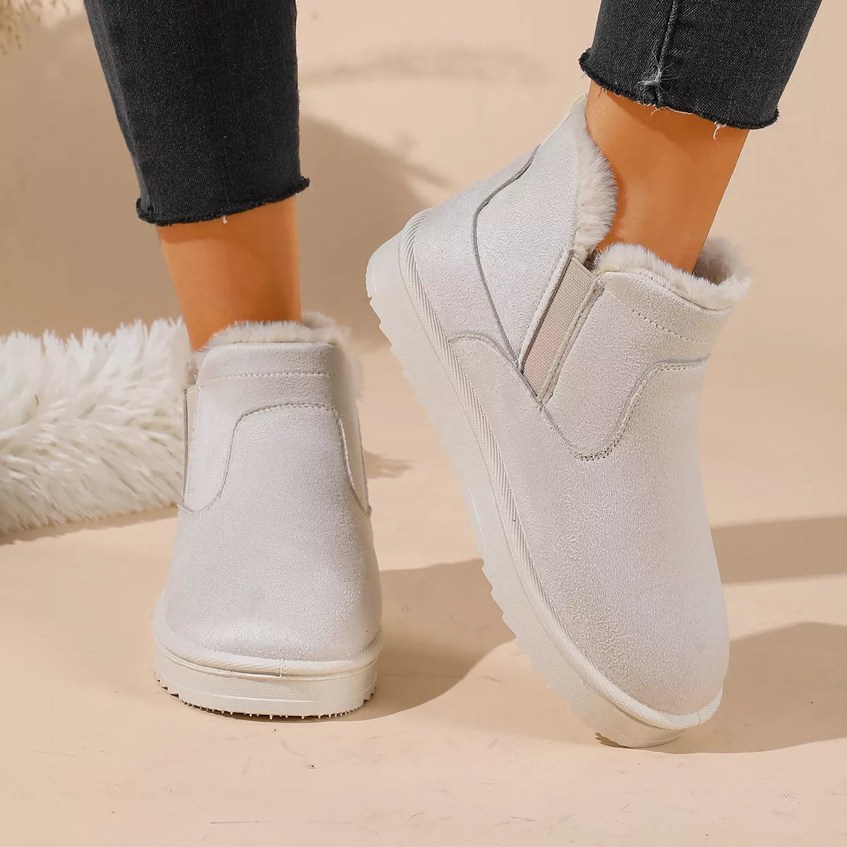 Plush Lined Winter Ankle Boots