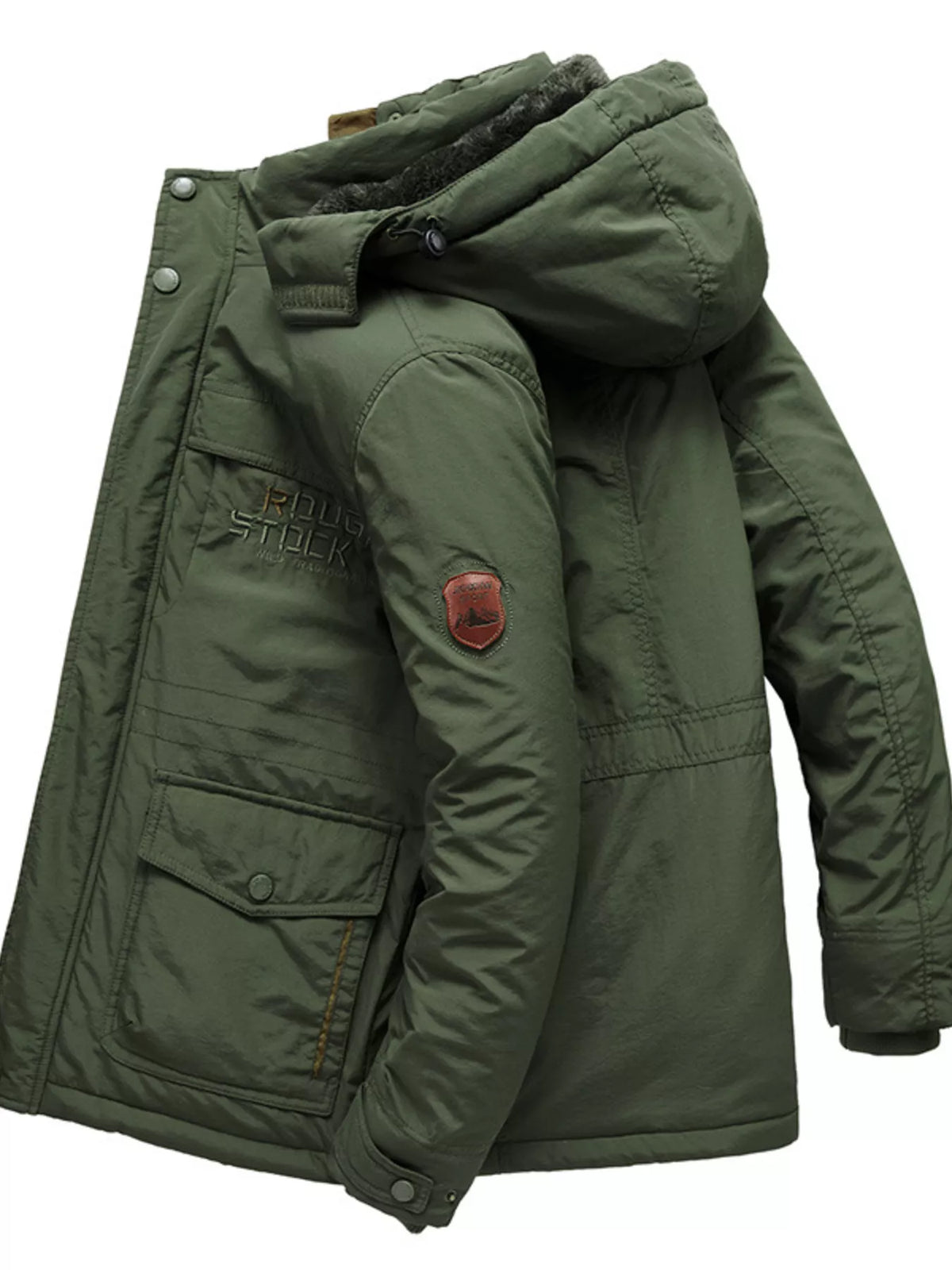 Men's Plus Size Zip Up Hooded Parka Coat - Lilixa.store