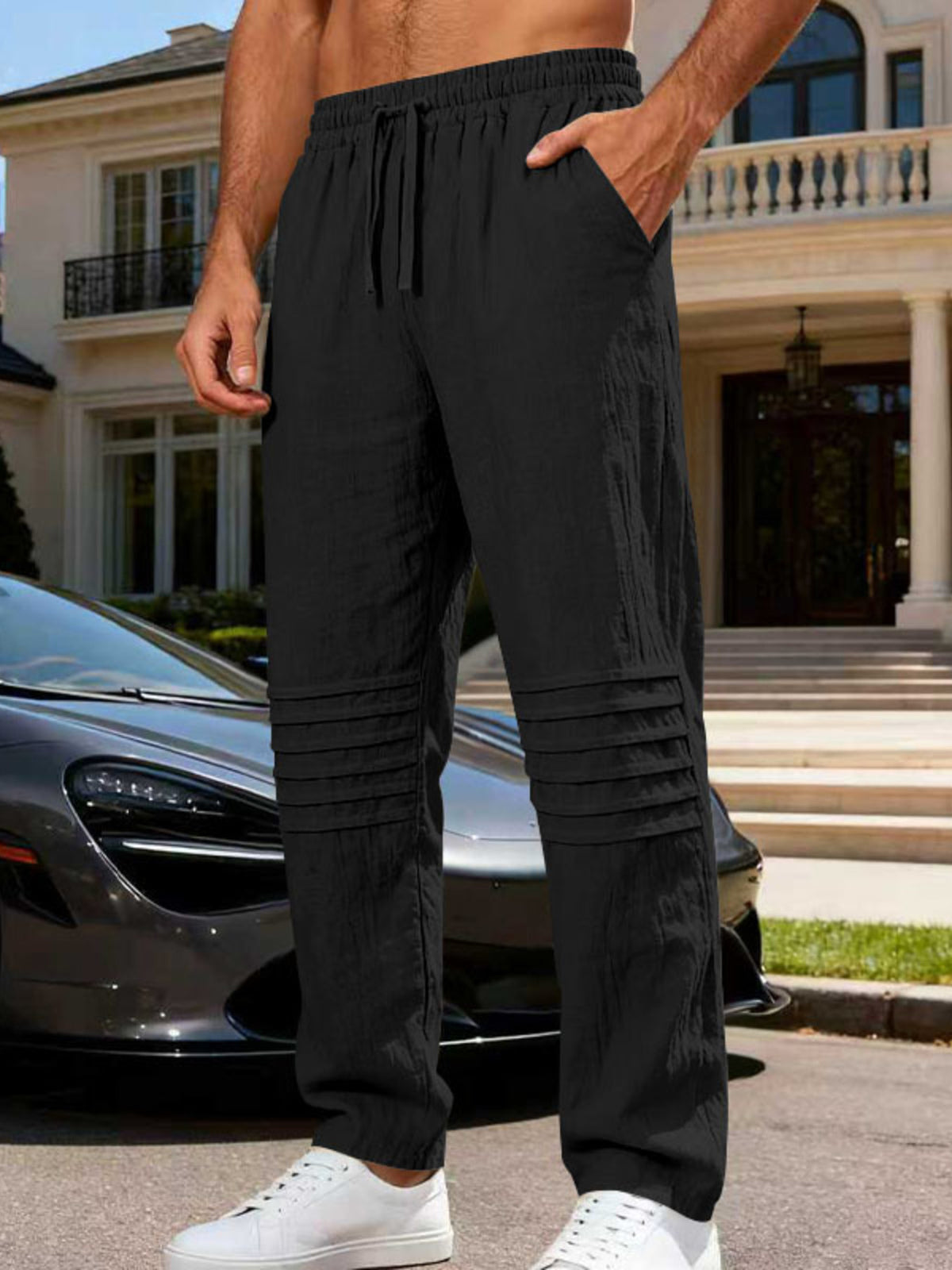 Men's Full Size Casual Drawstring Pants Plus Size, view 5
