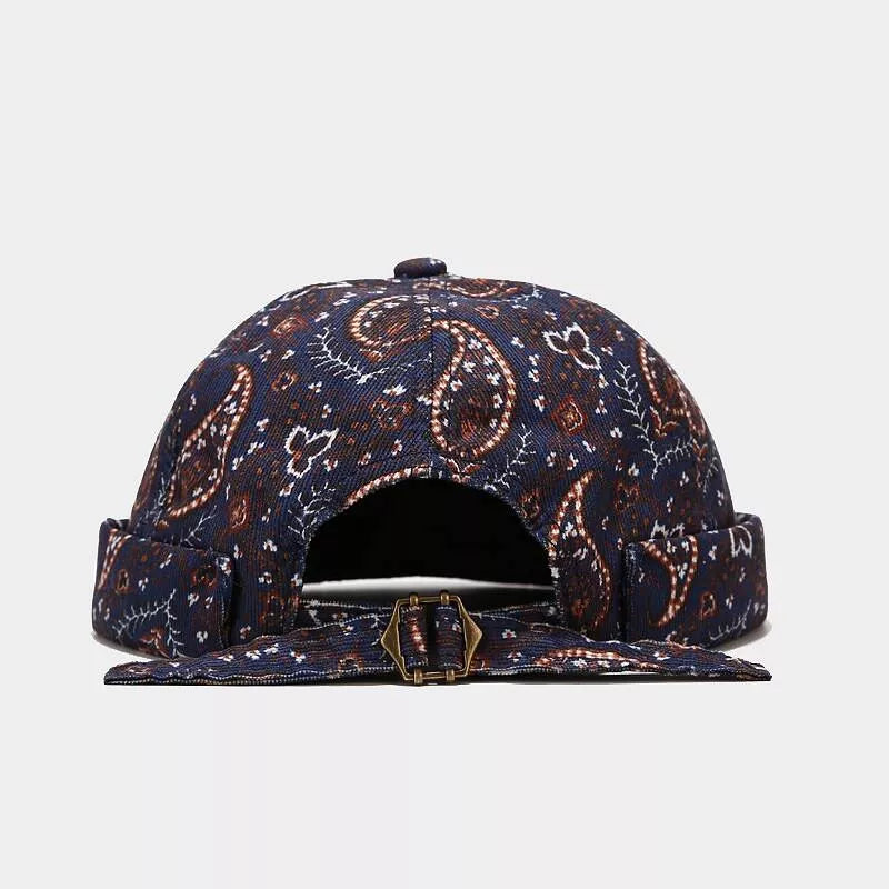 Vintage Paisley Print Brimless Hat - Lilixa.store