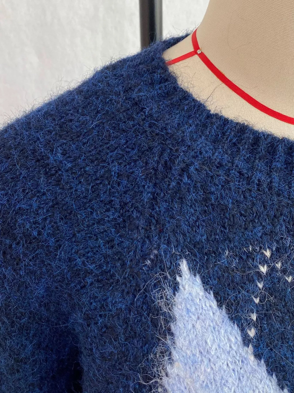 Argyle Pattern Raglan Sleeve Sweater, view 16
