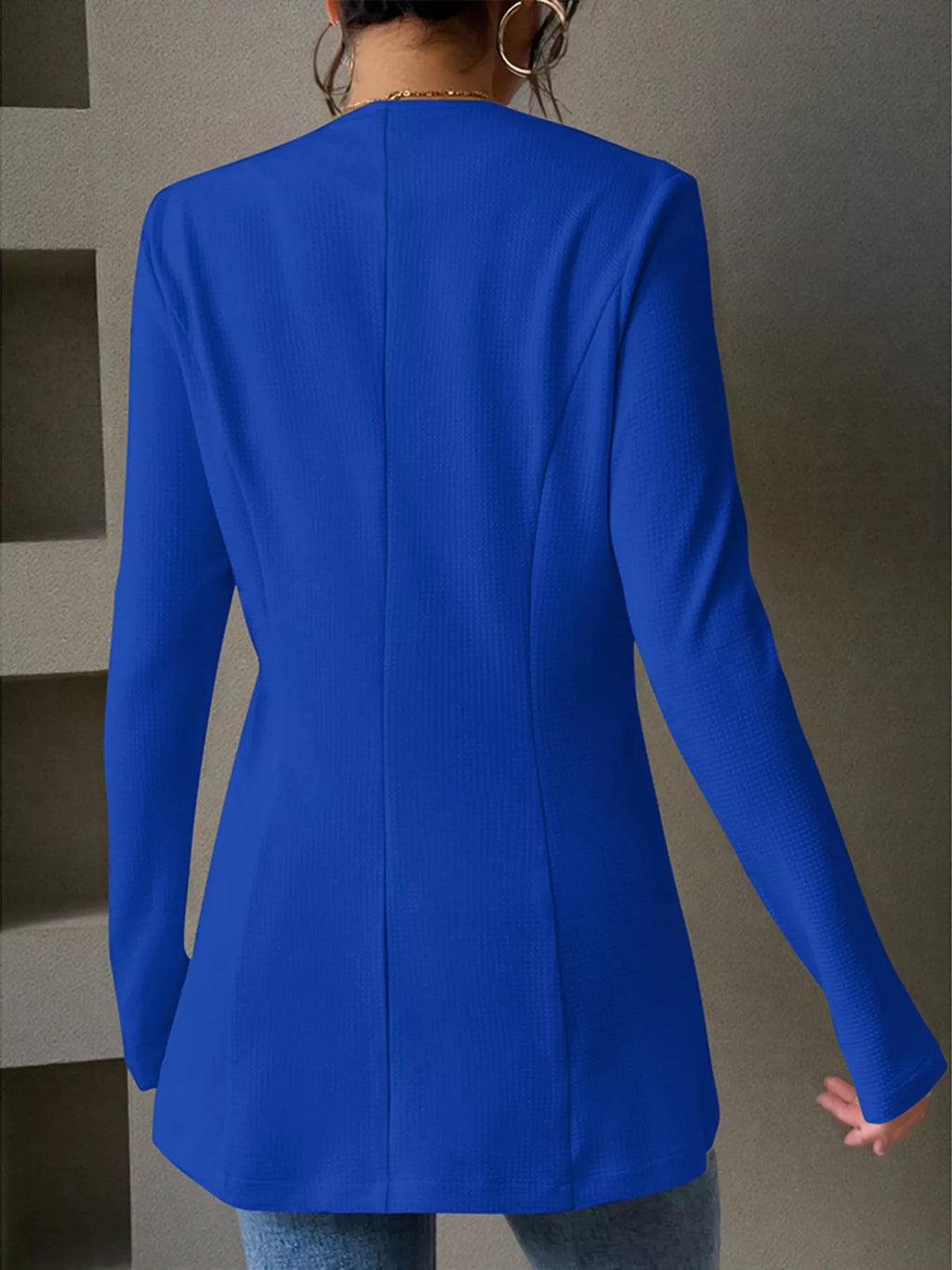 One Button Long Sleeve Blazer - Lilixa.store