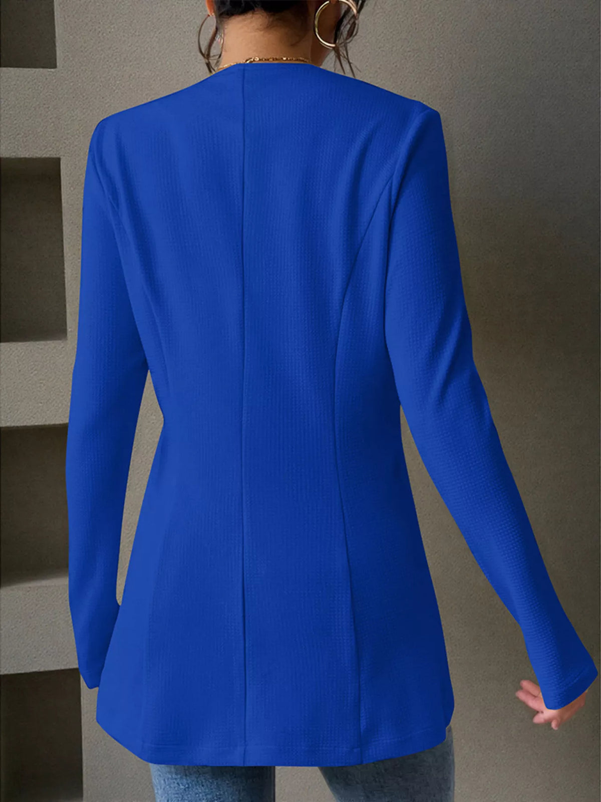 One Button Long Sleeve Blazer - Lilixa.store