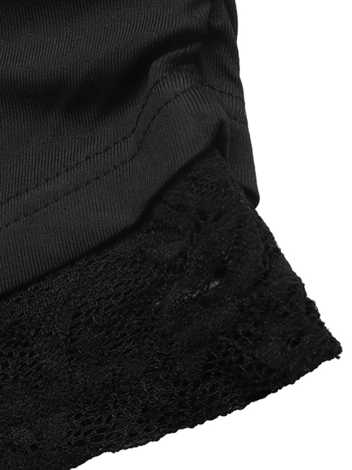 One-Shoulder Lace Trim Slim Fit T-Shirt - Lilixa.store