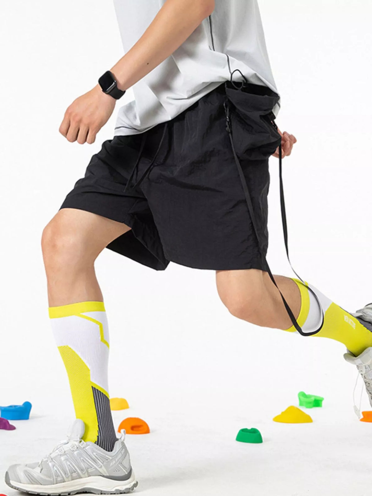 Men's Drawstring Pocketed Active Shorts, view 2
