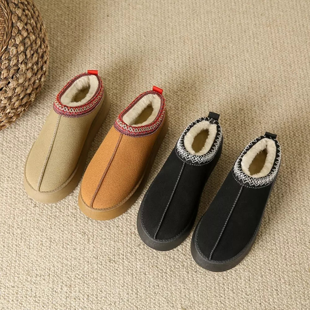 Faux Fur Center-Seam Slippers - Lilixa.store