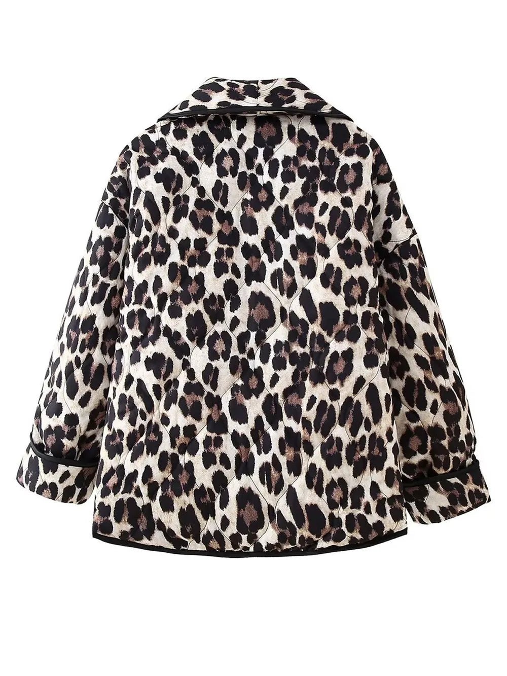 Leopard Open Front Long Sleeve Outerwear, view 4