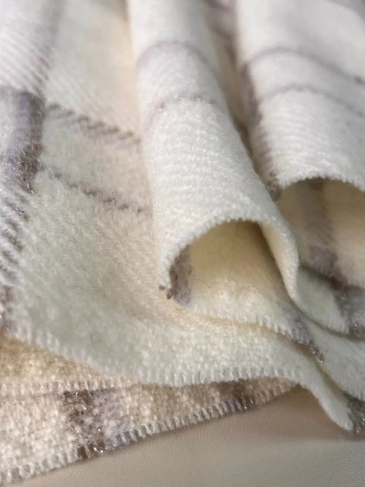100% Wool Raw Hem Plaid Scarf - Lilixa.store