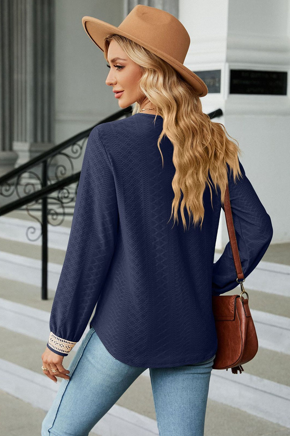 V-Neck Long Sleeve Blouse, view 16