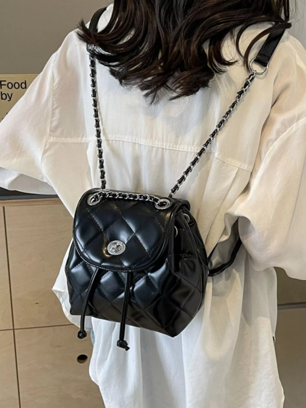 Quilted Chain Backpack Bag - Lilixa.store
