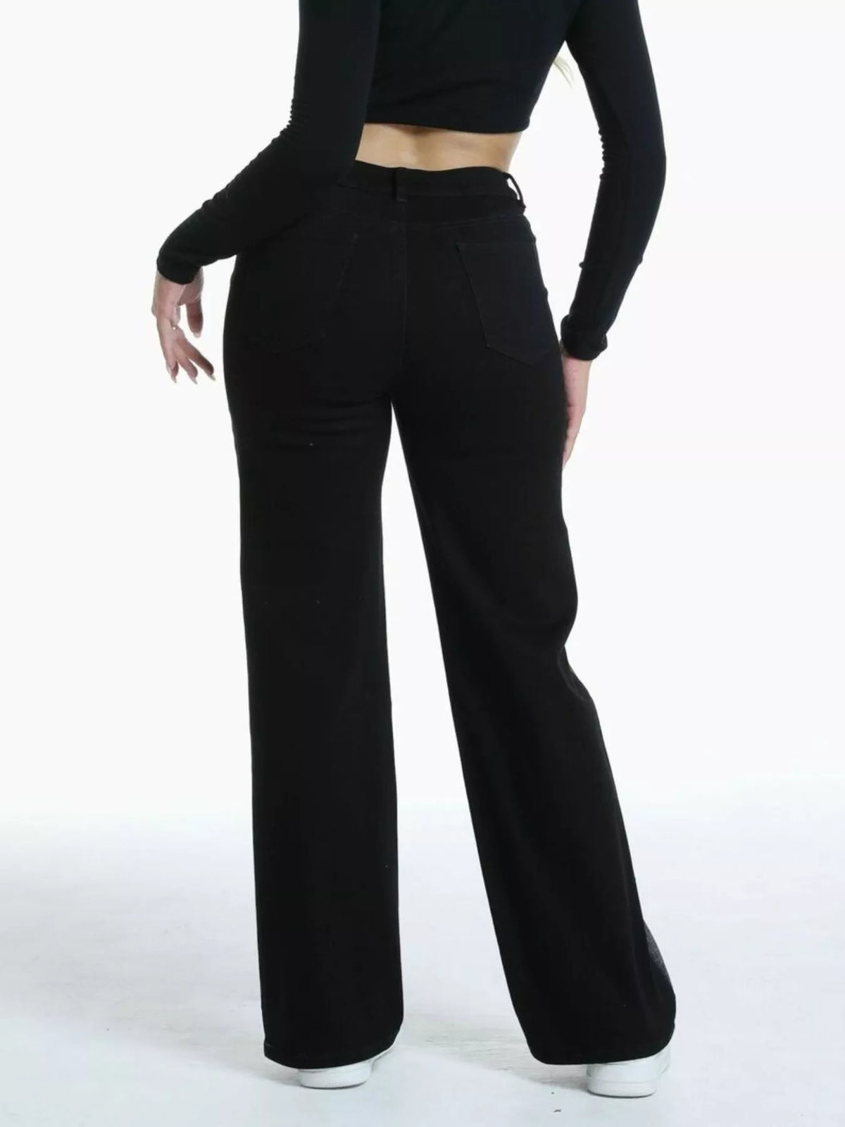 Distressed Wide-Leg Jeans