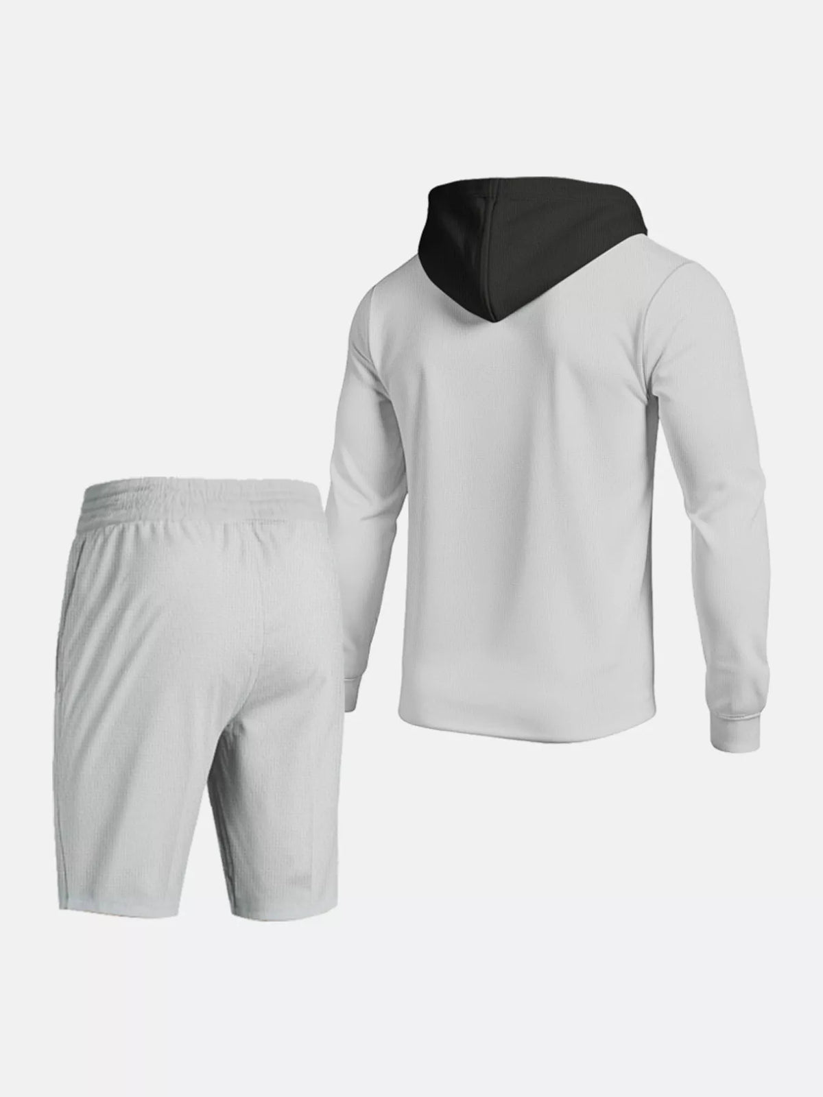 Men's Full Size Casual Hooded Button-Up Top and Shorts Set Plus Size - Lilixa.store