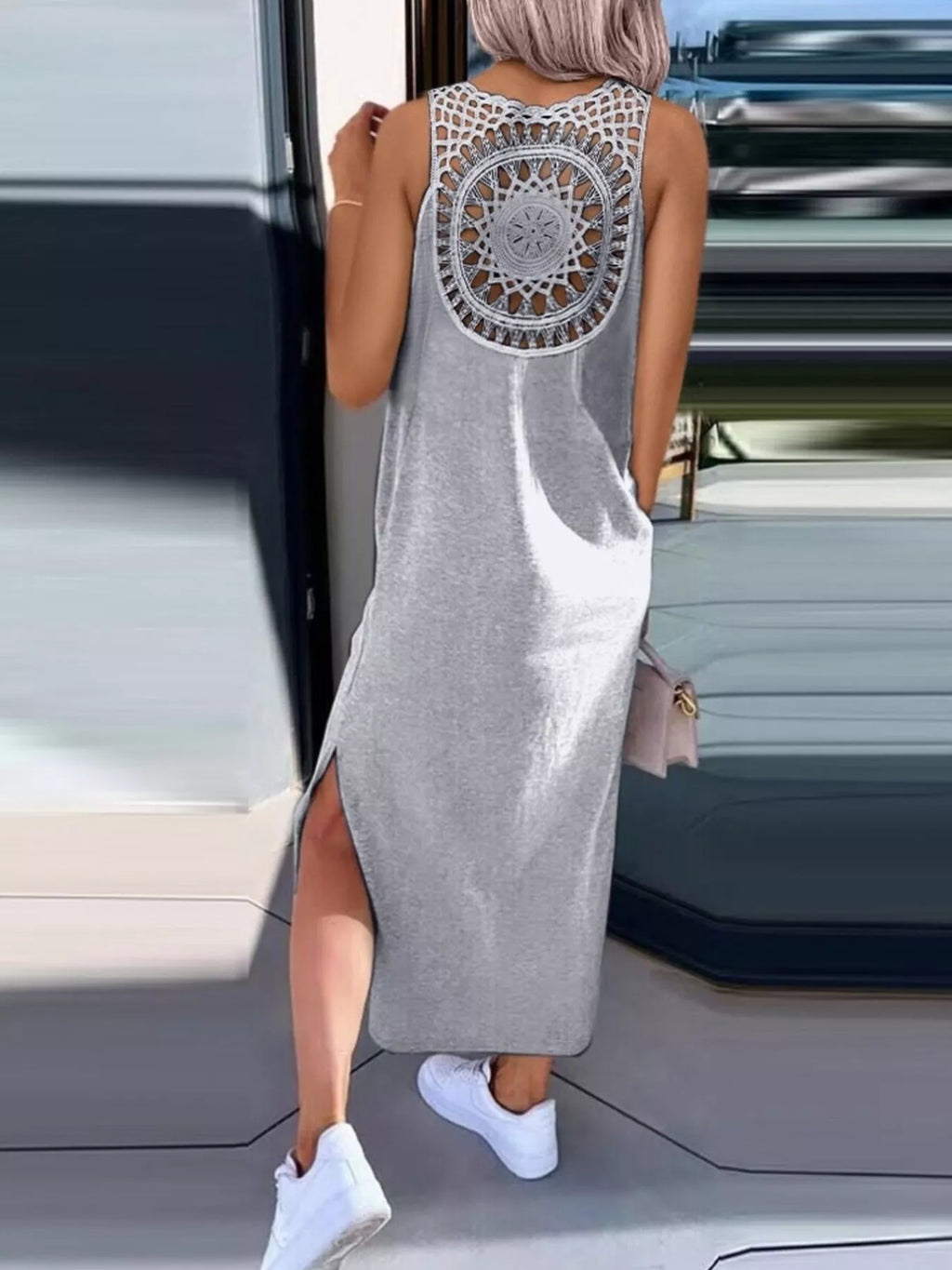 Side Slit Sleeveless Maxi Dress - Lilixa.store