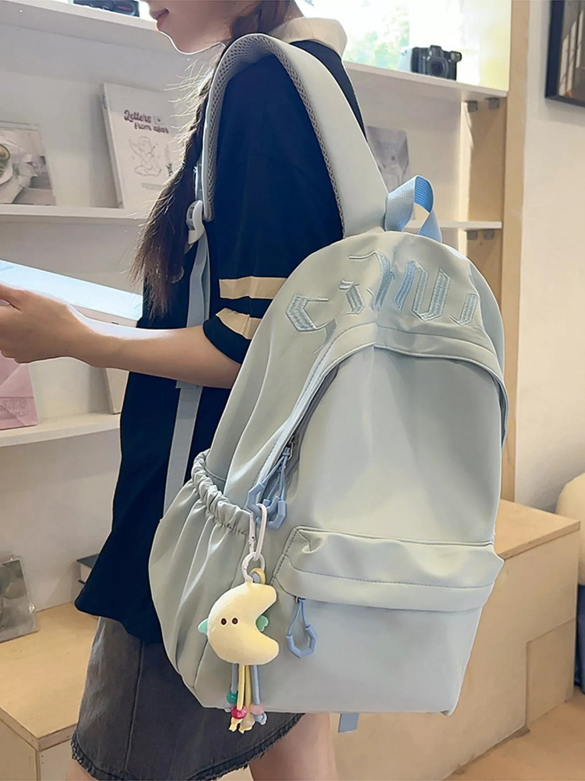 Embroidered Letter Backpack Bag - Lilixa.store