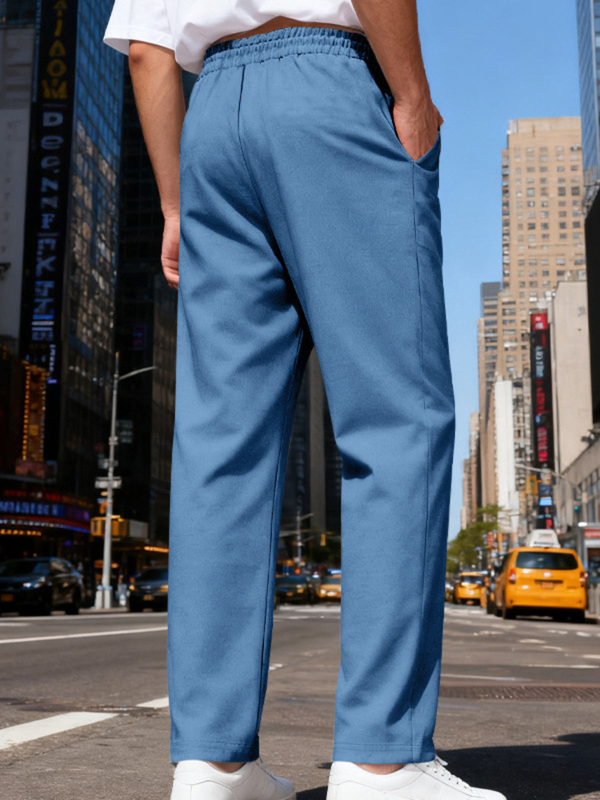 Men's Full Size Drawstring Straight Leg Pants Plus Size