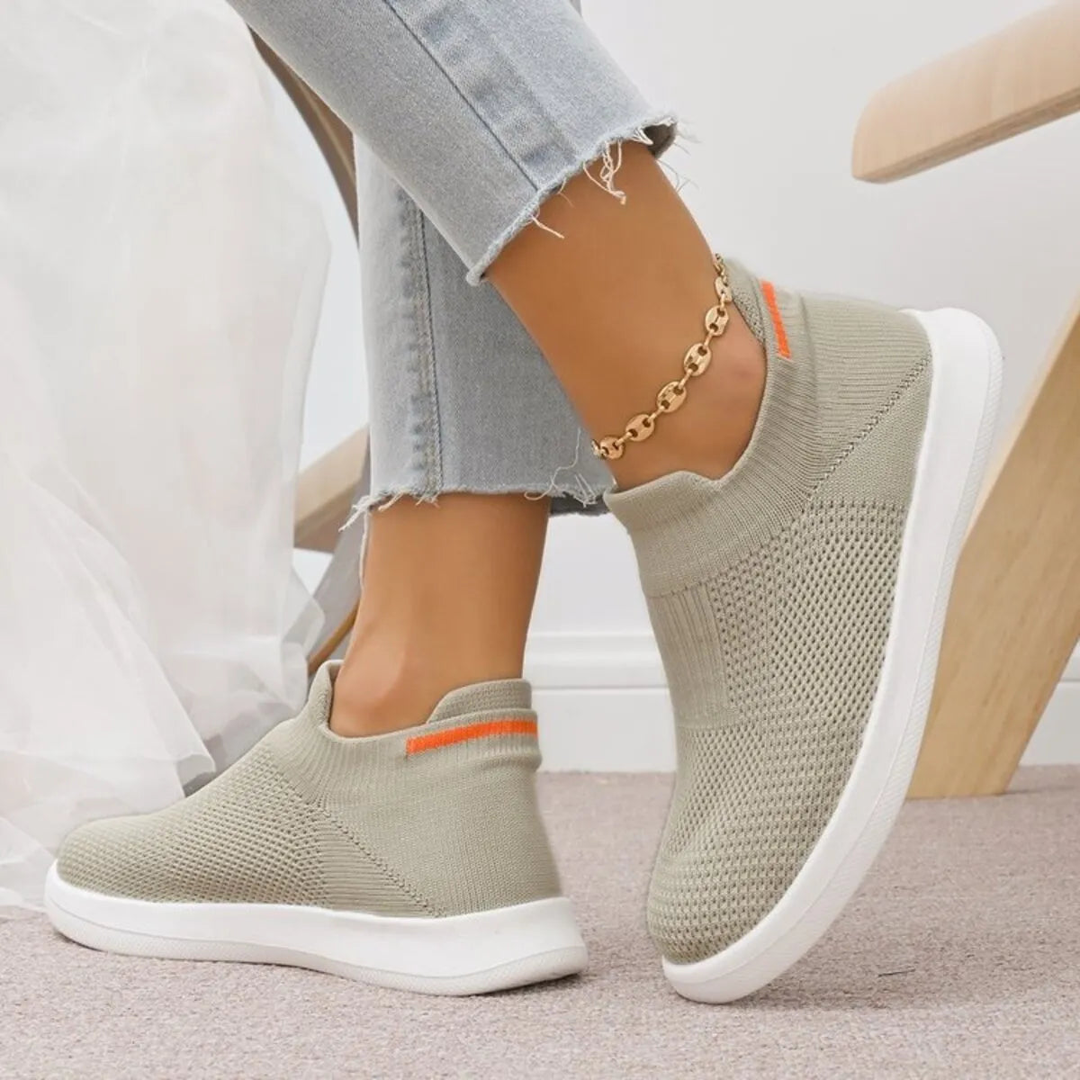 Breathable Knit Slip-Ons, view 5