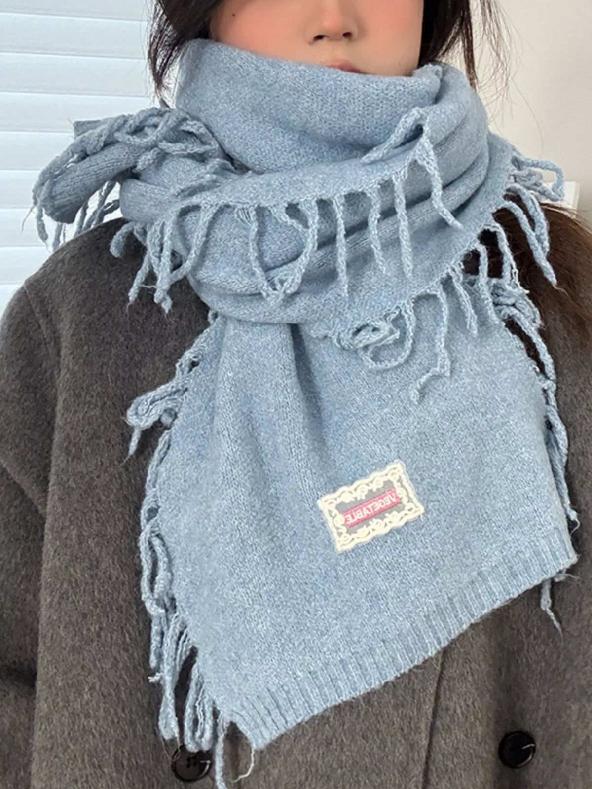 Knitted Fringe Scarf - Lilixa.store