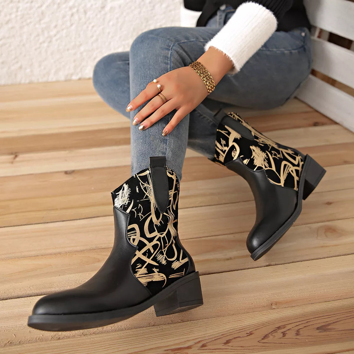 Point Toe Block Heels Boots - Lilixa.store