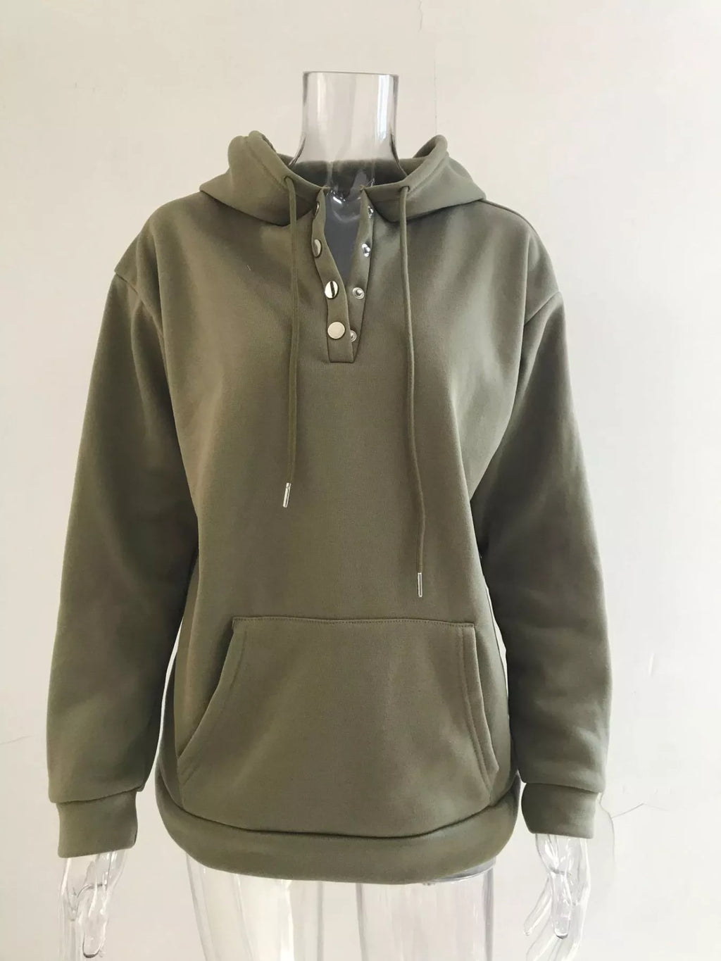 Full Size Kangaroo Pocket Drawstring Long Sleeve Hoodie Plus Size - Lilixa.store