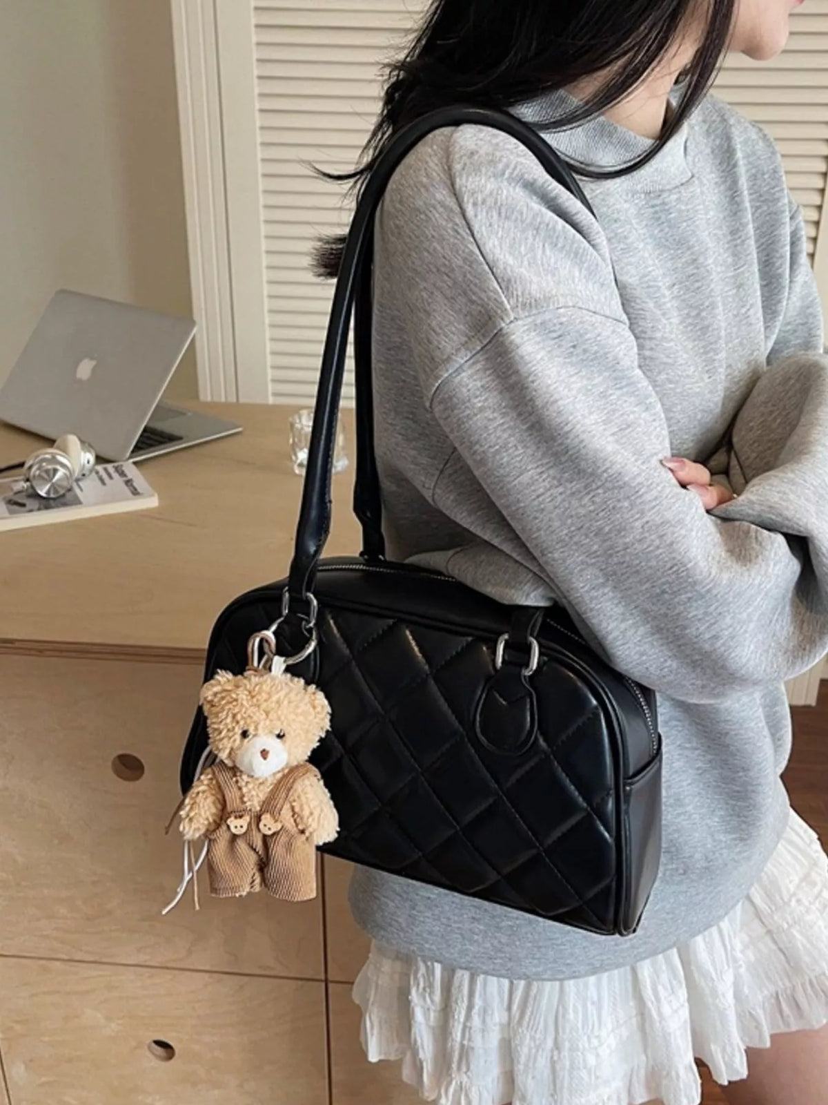 Quilted Leather Shoulder Bag - Lilixa.store