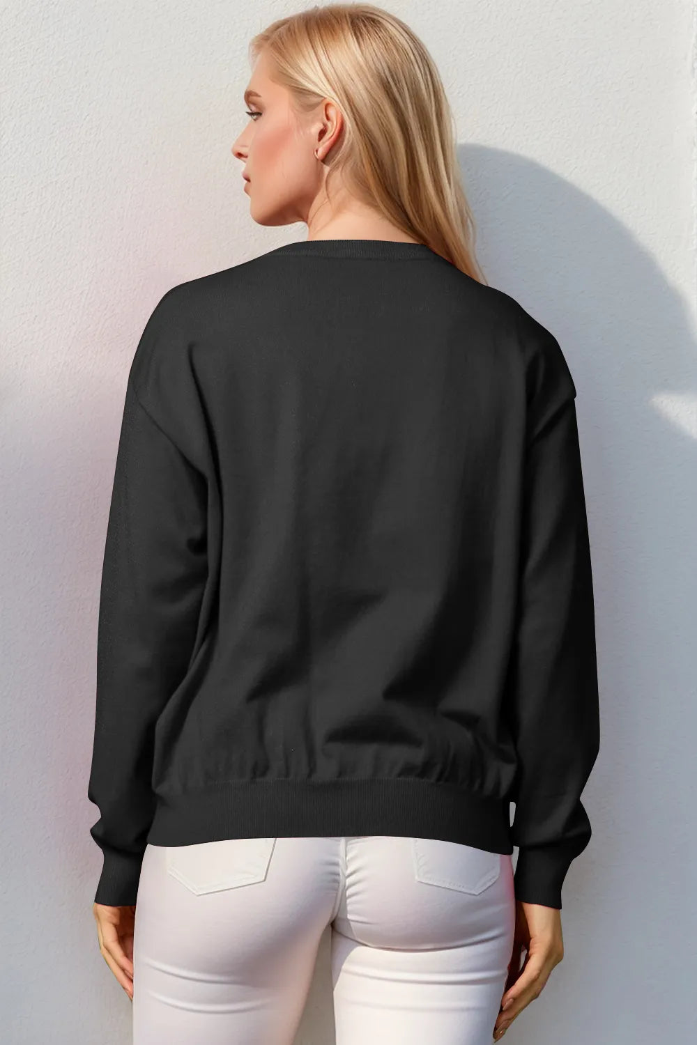 Double Take Full Size Nutcracker Sequin Long Sleeve Sweater, view 4