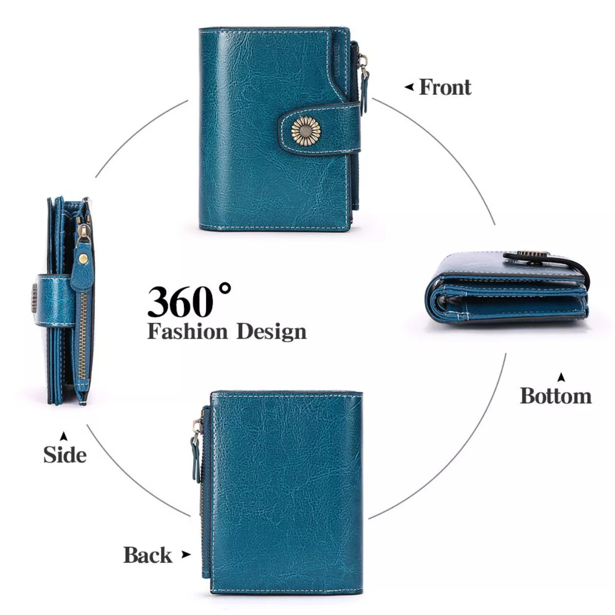 Vintage Style Leather Bifold Wallet - Lilixa.store