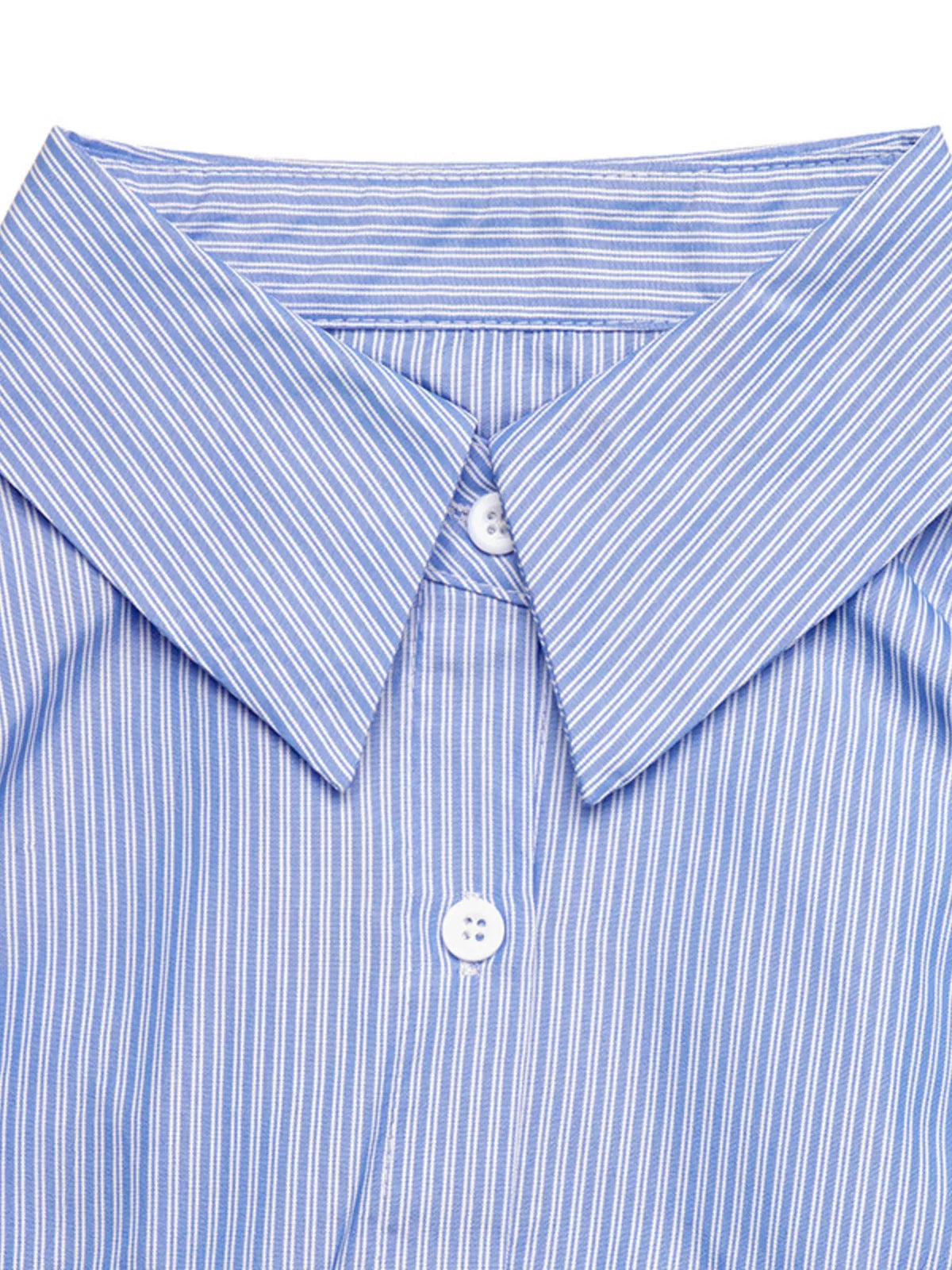 Striped Slim-Fit Button-Down Shirt in Blue, view 7