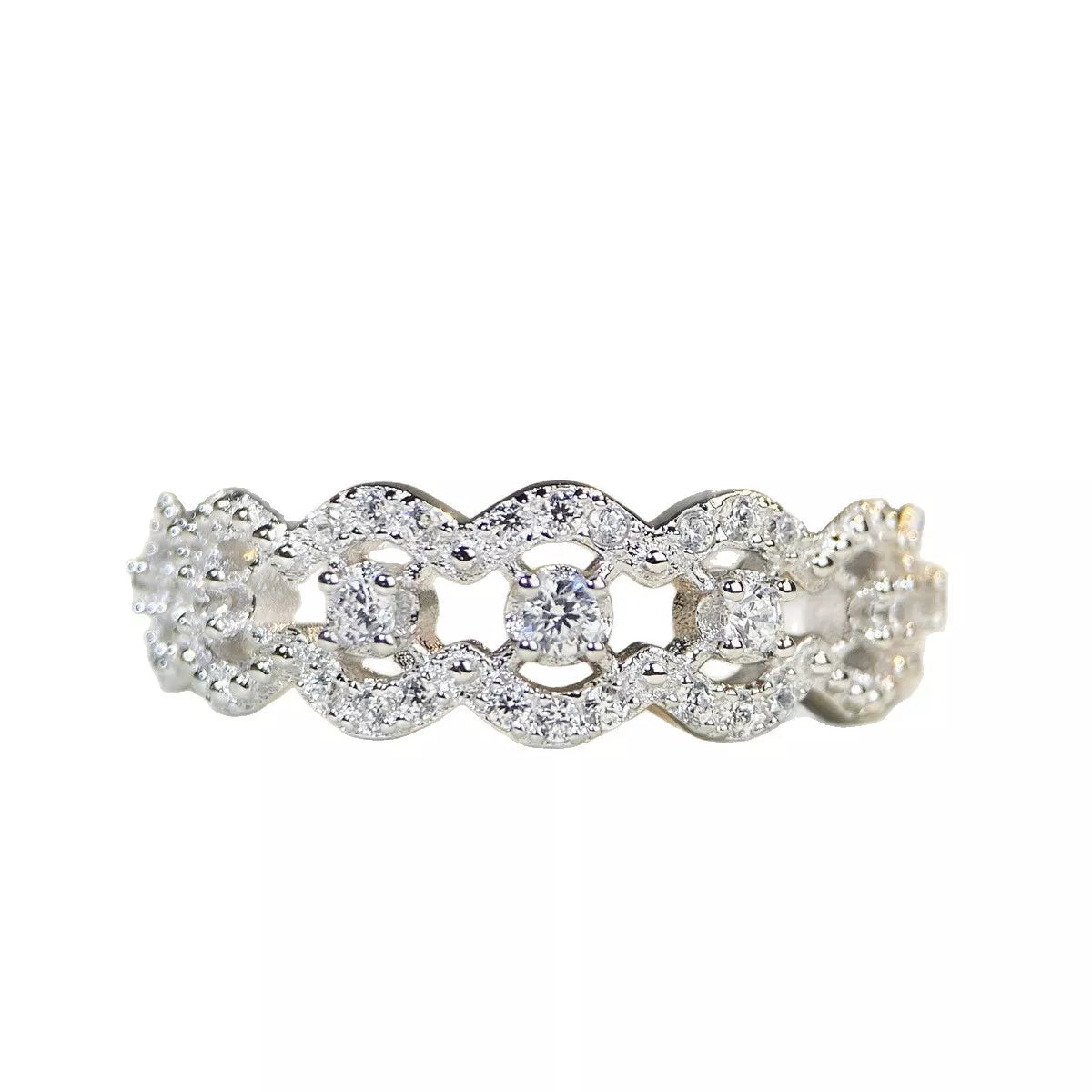 925 Sterling Silver Zircon Band Ring