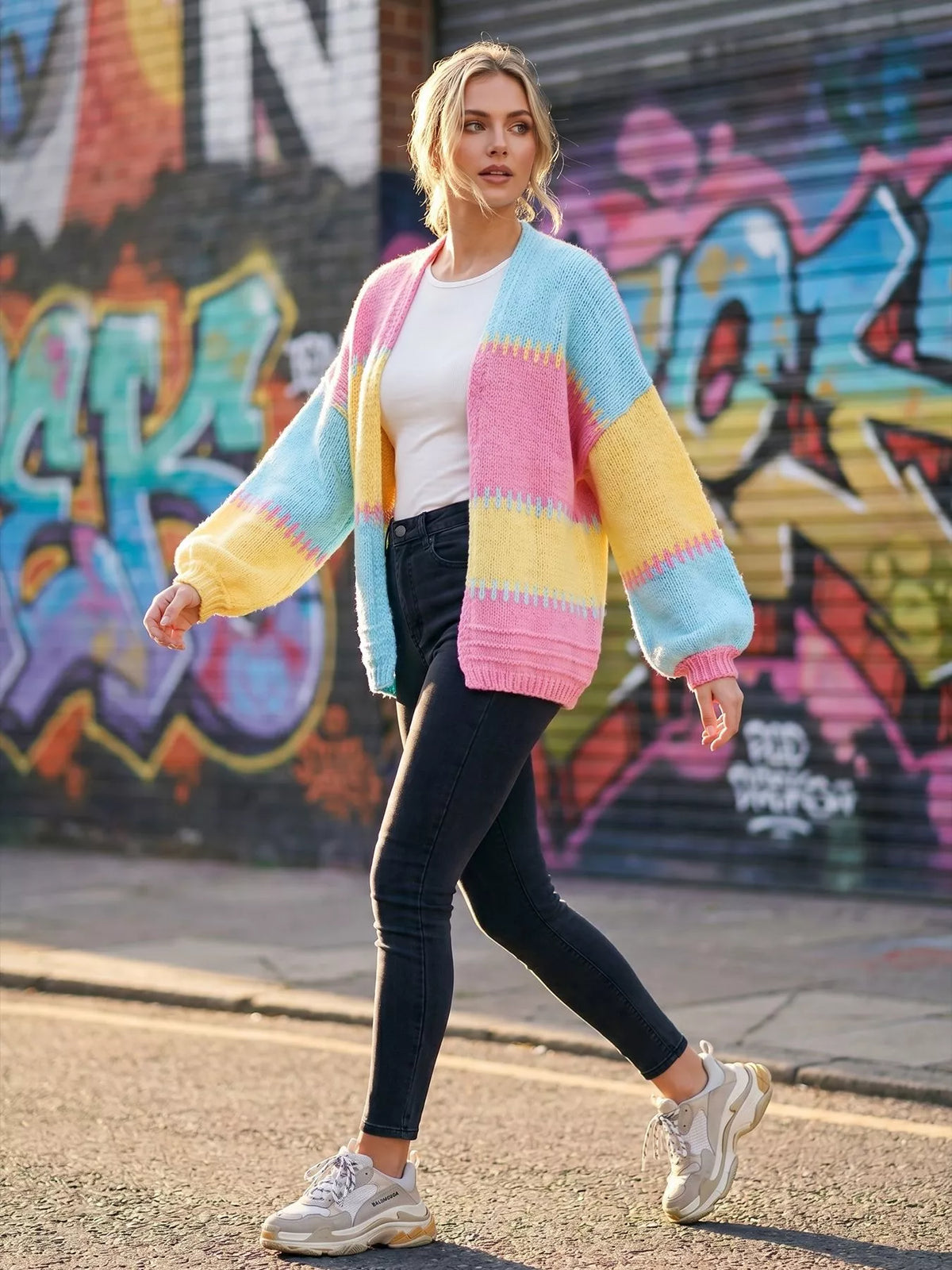 Color-Block V-Neck Cardigan, view 11