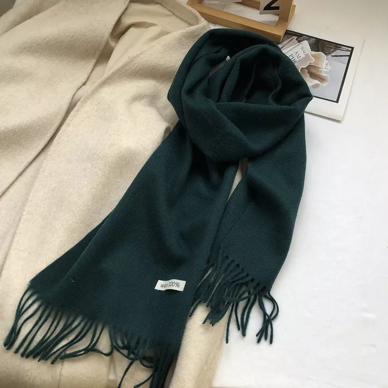 Pure Wool Cozy Tassel Knit Scarf - Lilixa.store
