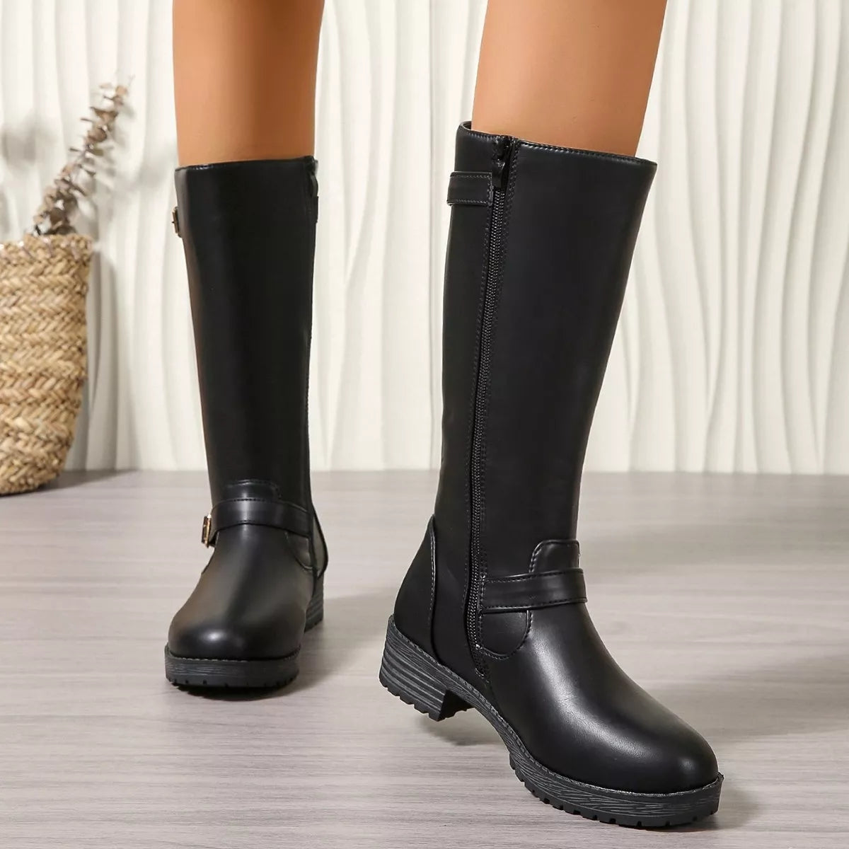 Round Toe Block Heels Boots - Lilixa.store