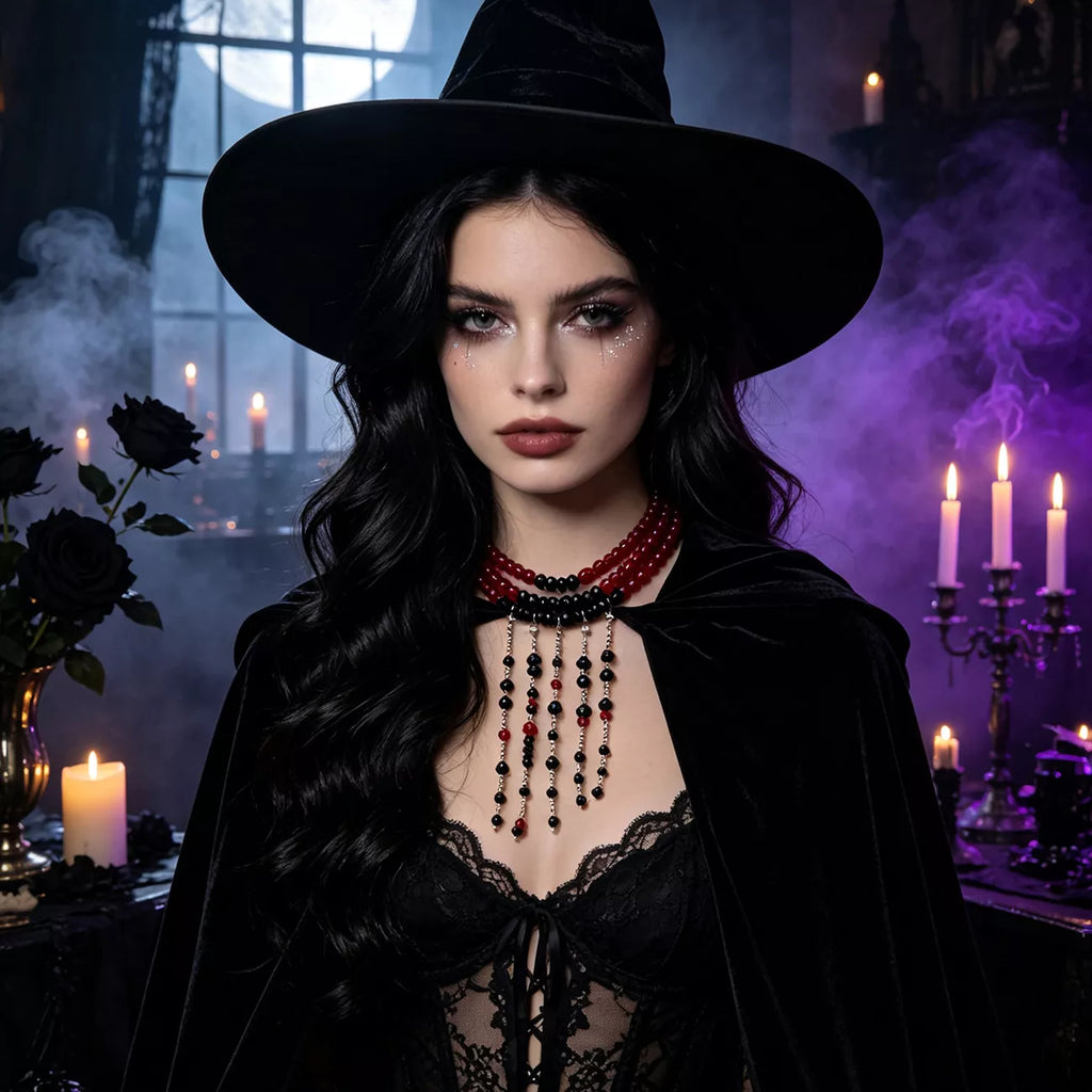Gothic Multi-Layered Beaded Necklace – image 1 | Lilixa Spooky Season