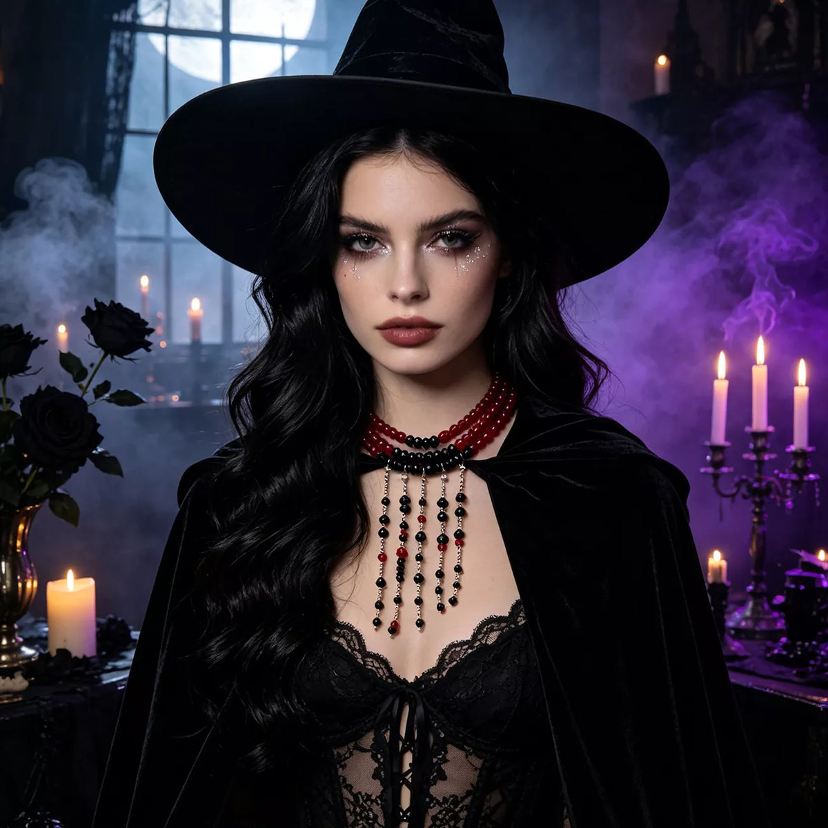 Gothic Multi-Layered Beaded Necklace - Lilixa.store